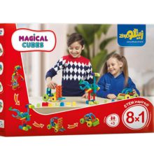 بسته اسباب بازی مکعب های جادویی 1*8 (افزایش مهارت های شناختی و حرکتی)،(کد 088)،(88قطعه،باجعبه)