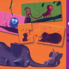 پازل دو تکه بچه های حیوانات (باجعبه)